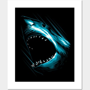 Great Shark White Posters and Art